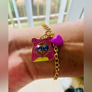 Girlie charms, pretty pink, purple, gold and silver!